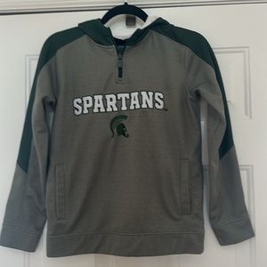 Michigan State Hoodie Gray Green Size Medium